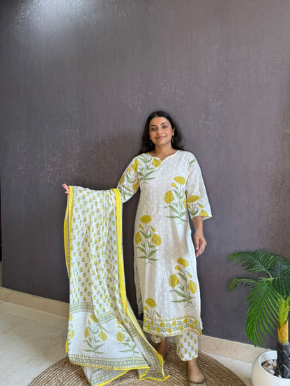 Pure cotton blockprinted kurta set