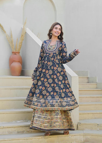 Pure cotton gota double Anarkali