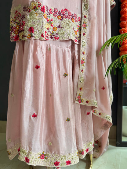 Luxurious handwork sharara set