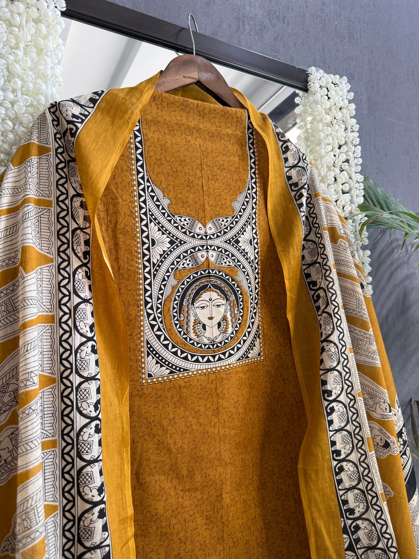 Mulmul cotton raani suit