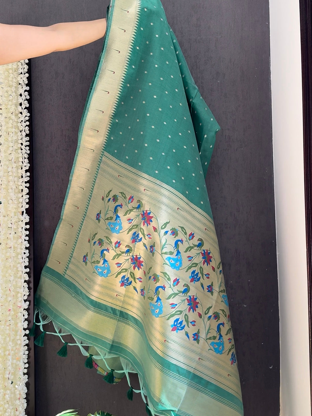 Tussar paithani saree