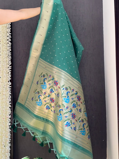 Tussar paithani saree