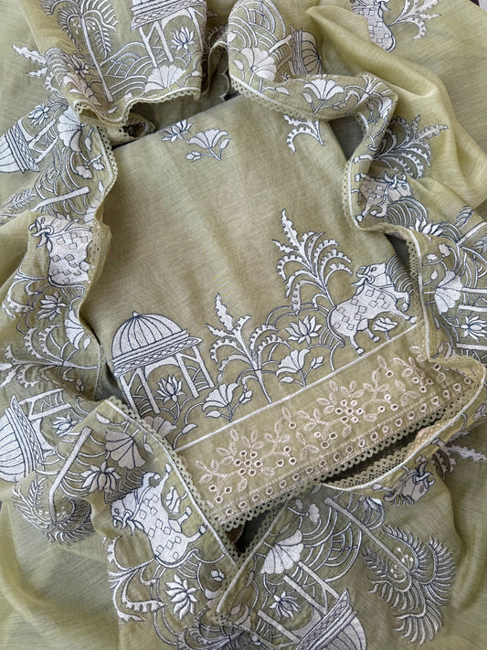 Luxurious Mul chanderi pichwai suit
