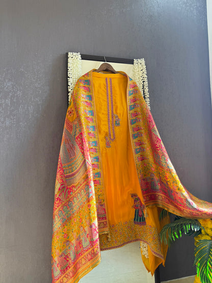 Meenakari Brocade Benarsi dolls suit