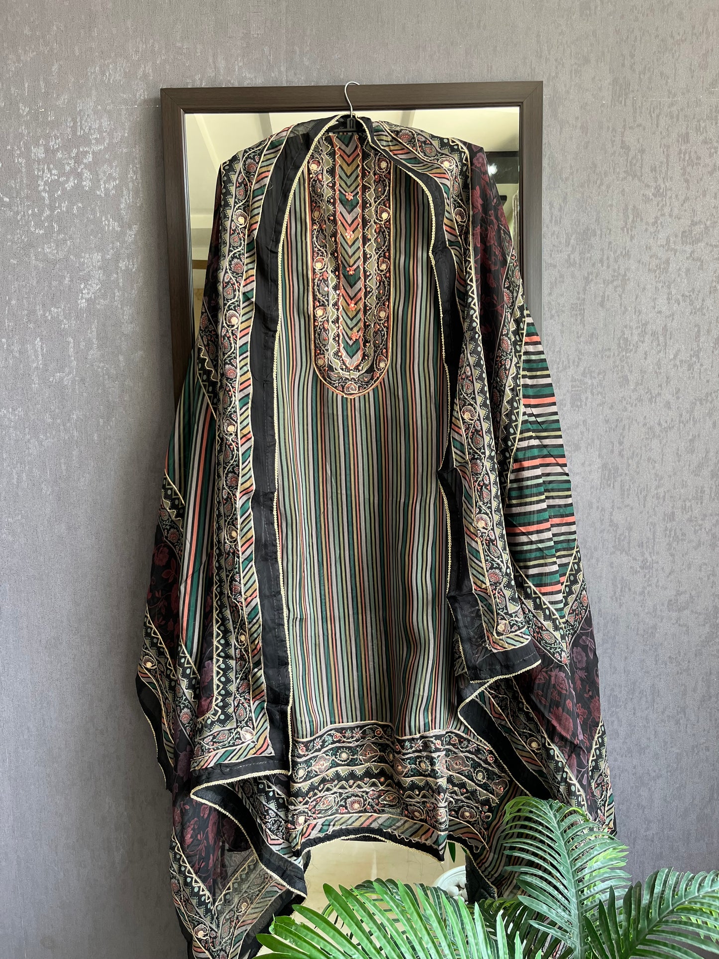 Aari work organza suits