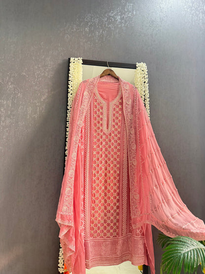 Lucknowi crystal handwork suit