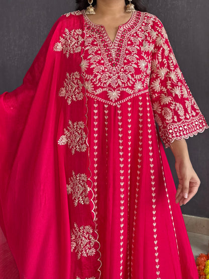 Kalidaar aari work Anarkali set