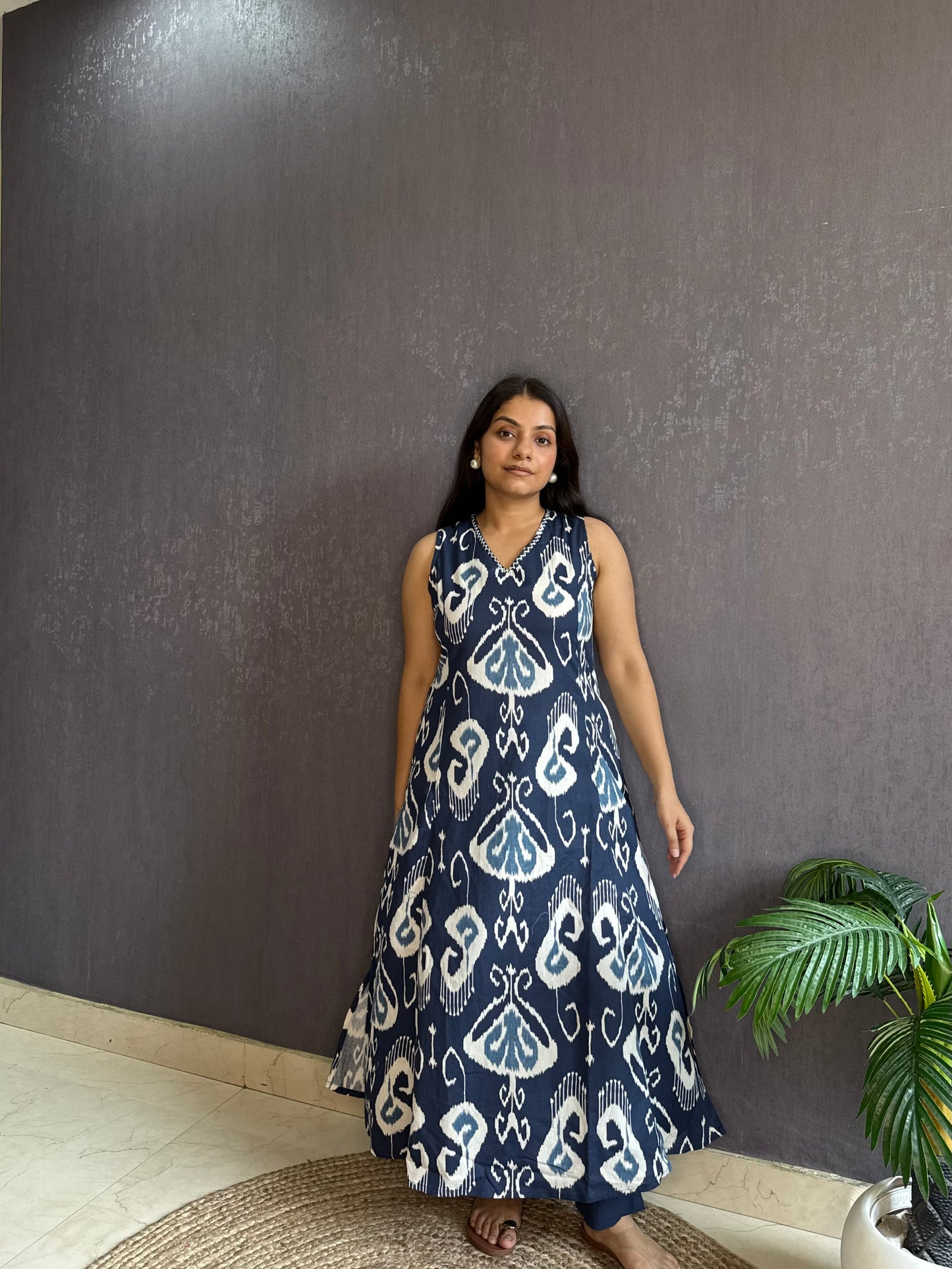 Pure cotton ikkat kurta set