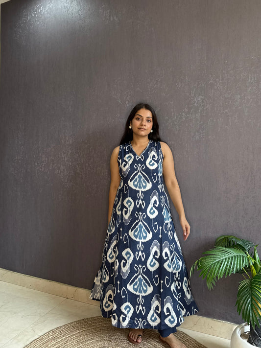 Pure cotton ikkat kurta set