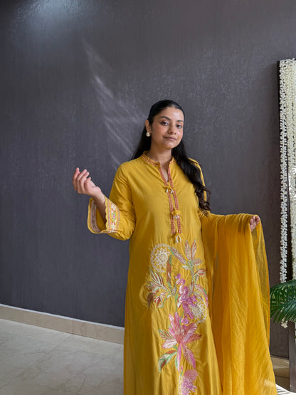 Mul cotton designer floral suit