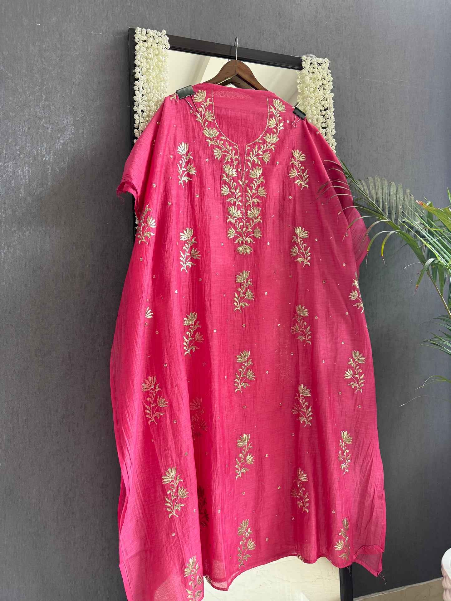 Luxurious Mul chanderi pitta work suit
