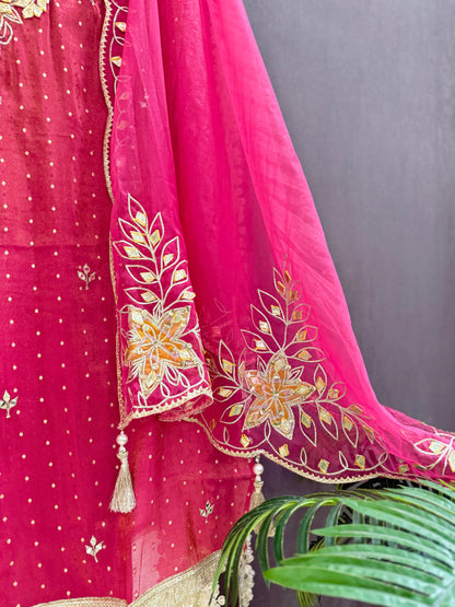 Premium Gotapatti Benarsi Tissue silk suit