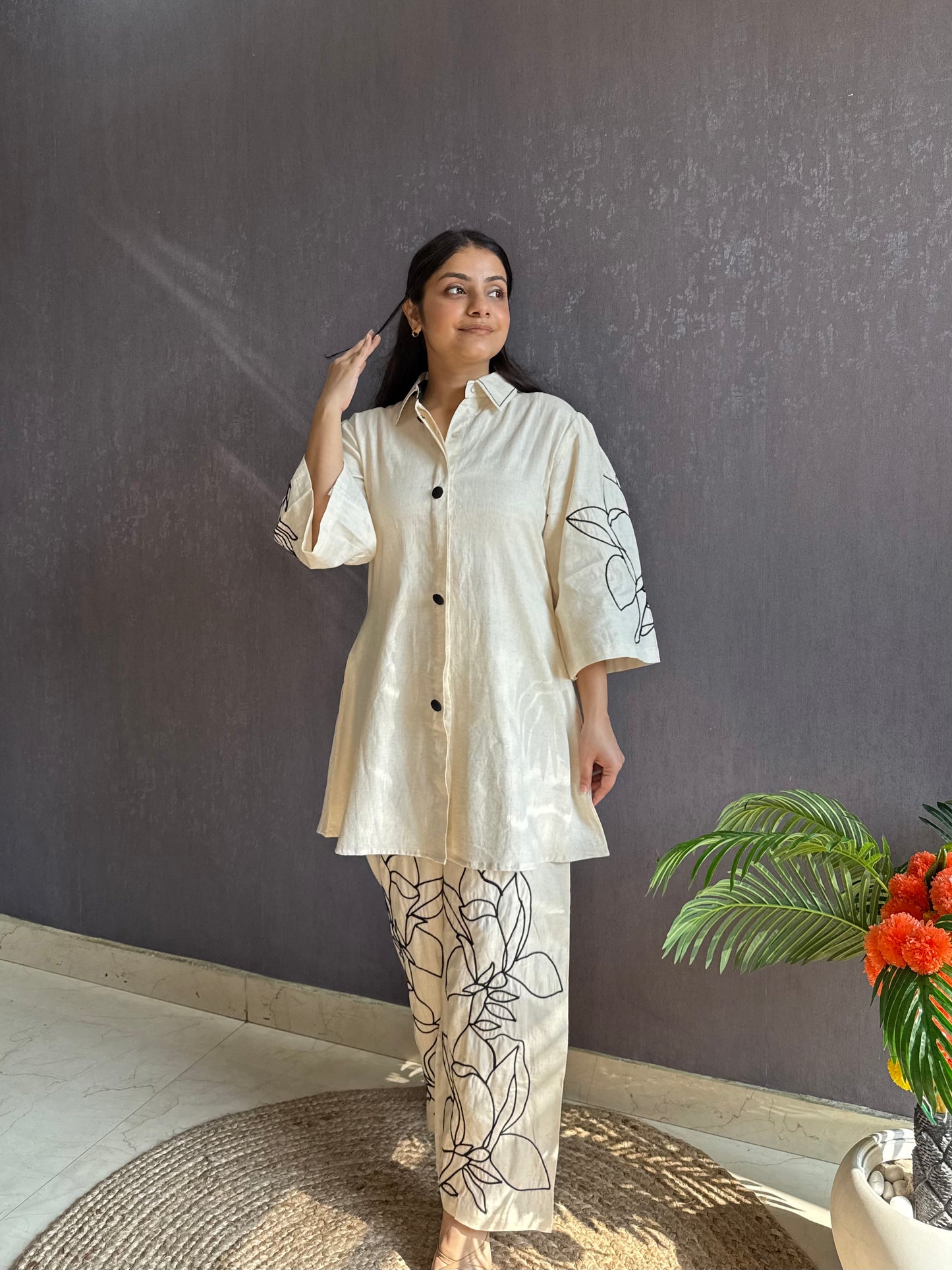 Embroidered cotton Coord set