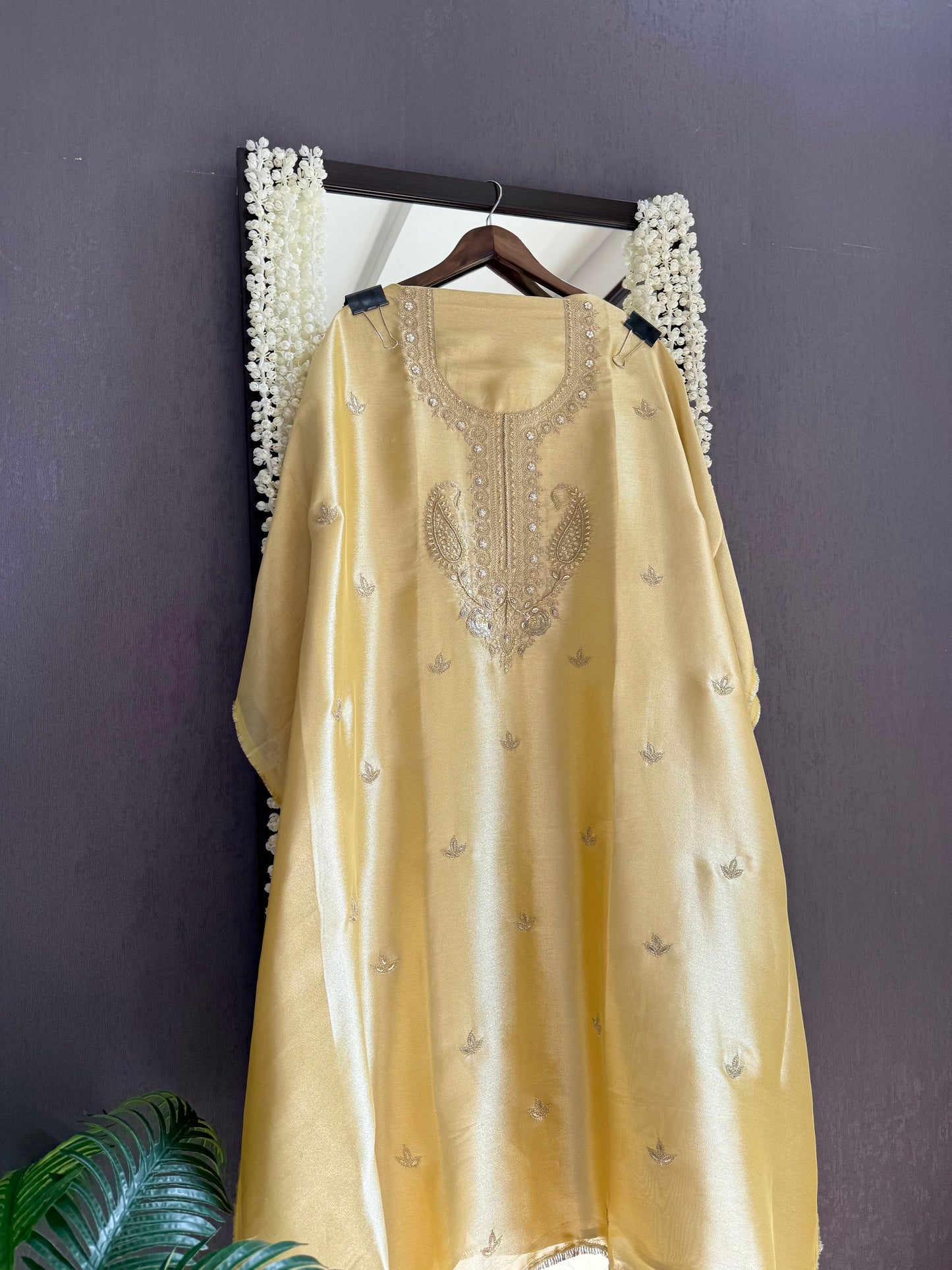 Luxurious Tissue silk aari work suit