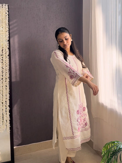 Mul cotton designer pearl suit