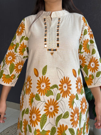Sunflower cotton Coord set