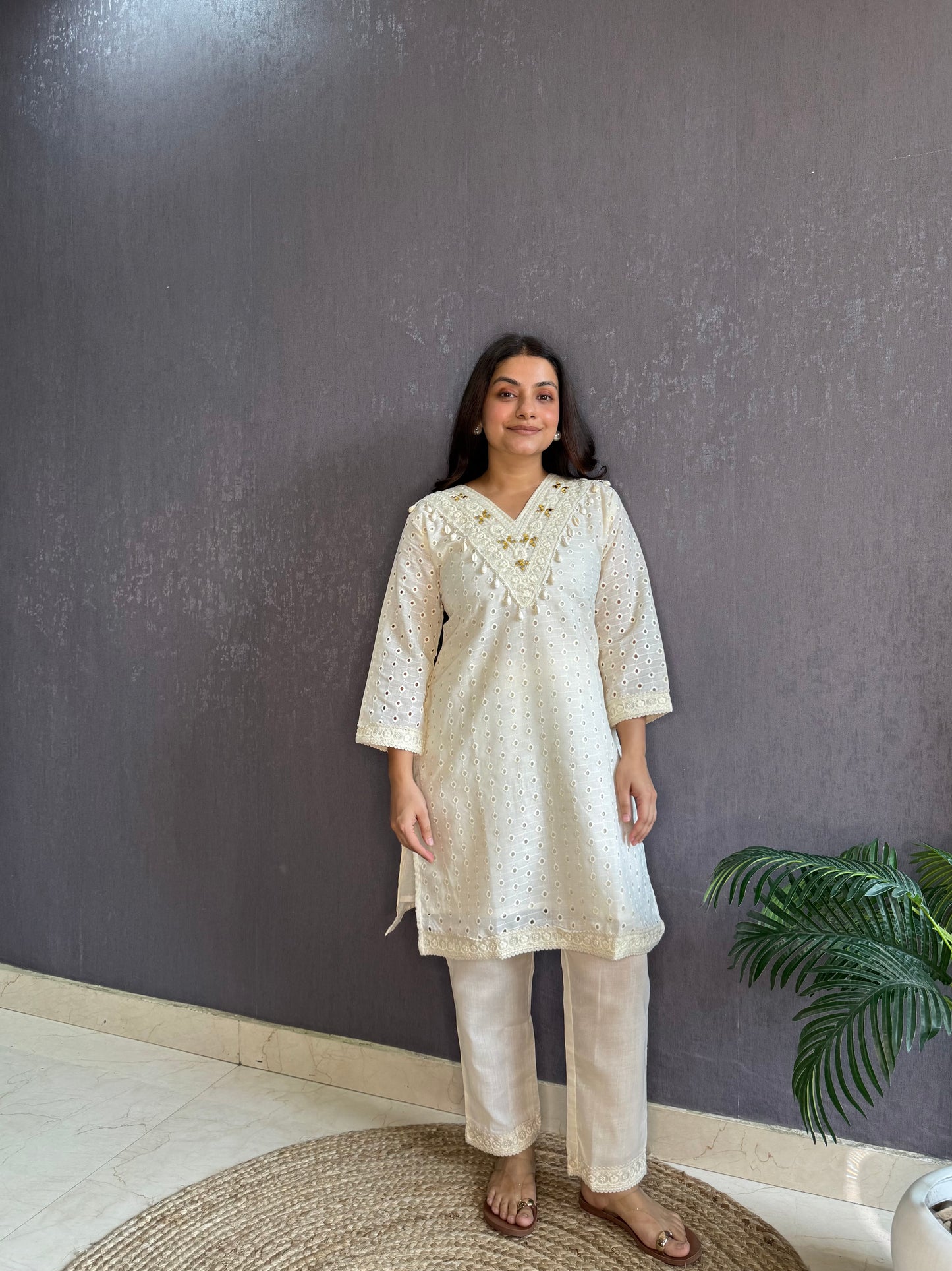 Schiffili mirror cotton Coord set