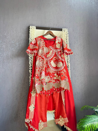 Luxurious raw silk Handwork set