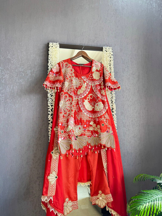 Luxurious raw silk Handwork set