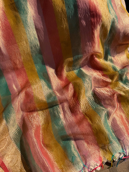 Tissue silk multi color suit