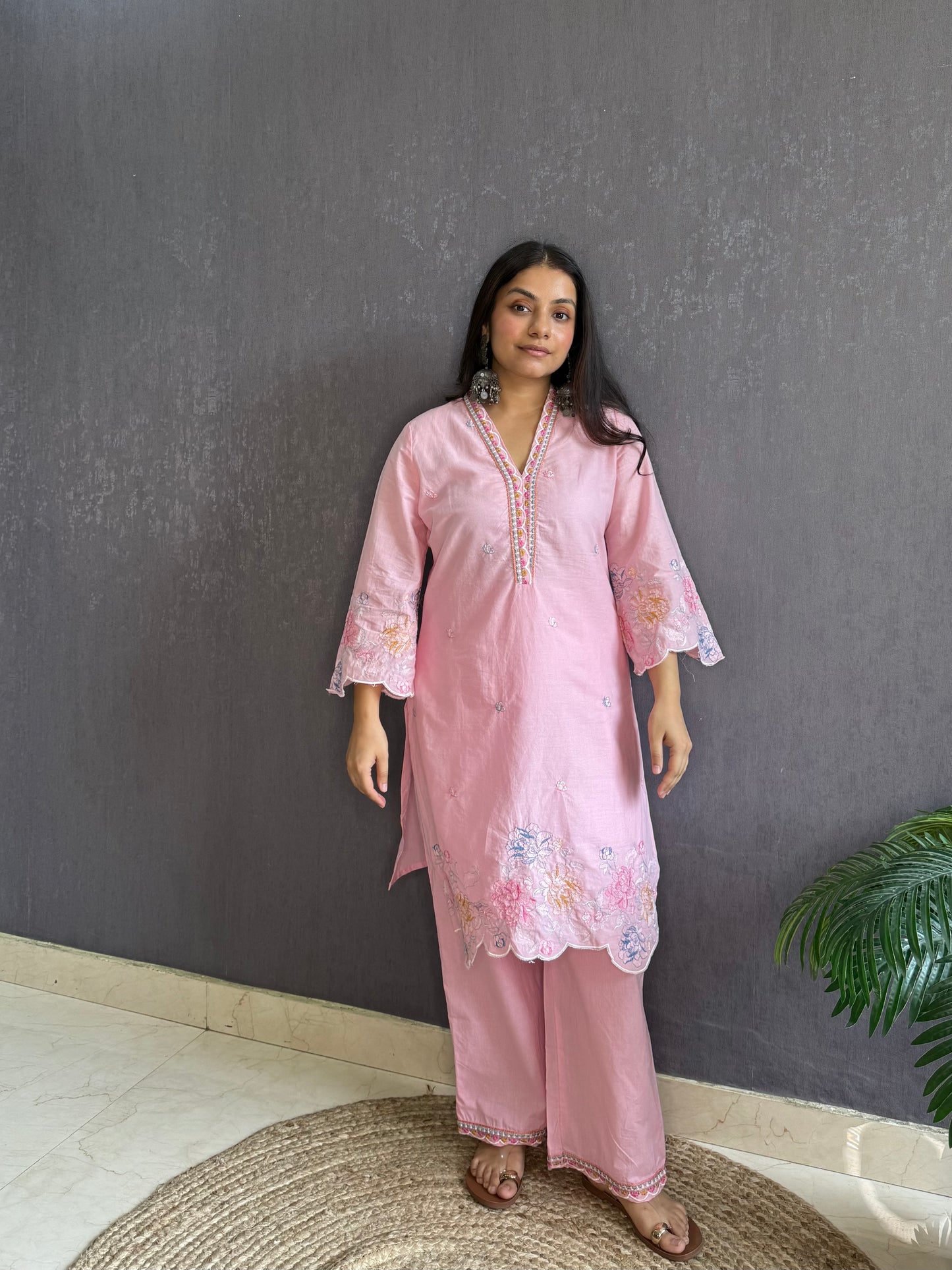 Premium cotton cutwork Coord set
