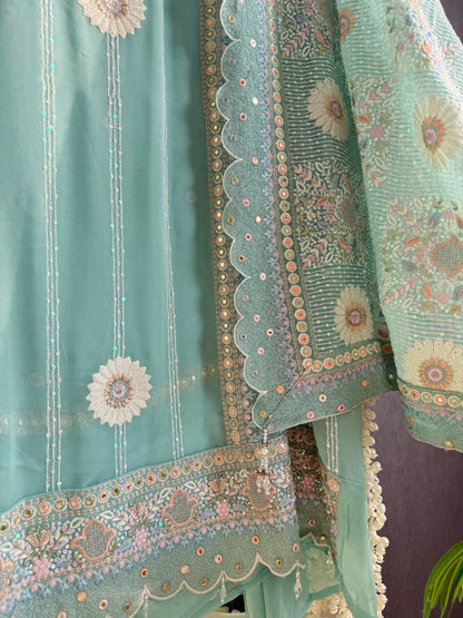 Lucknowi chikankari handwork suit