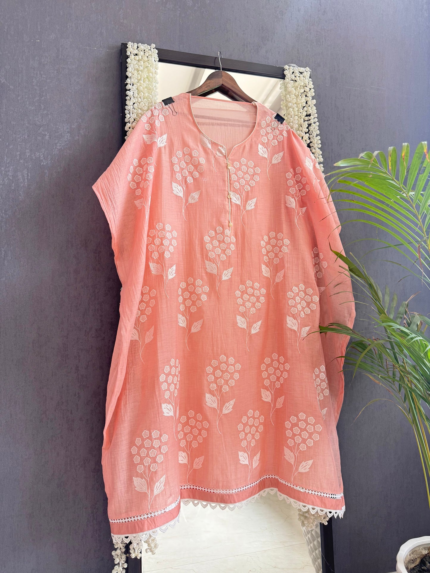 Luxurious Mul chanderi appliqué work suit