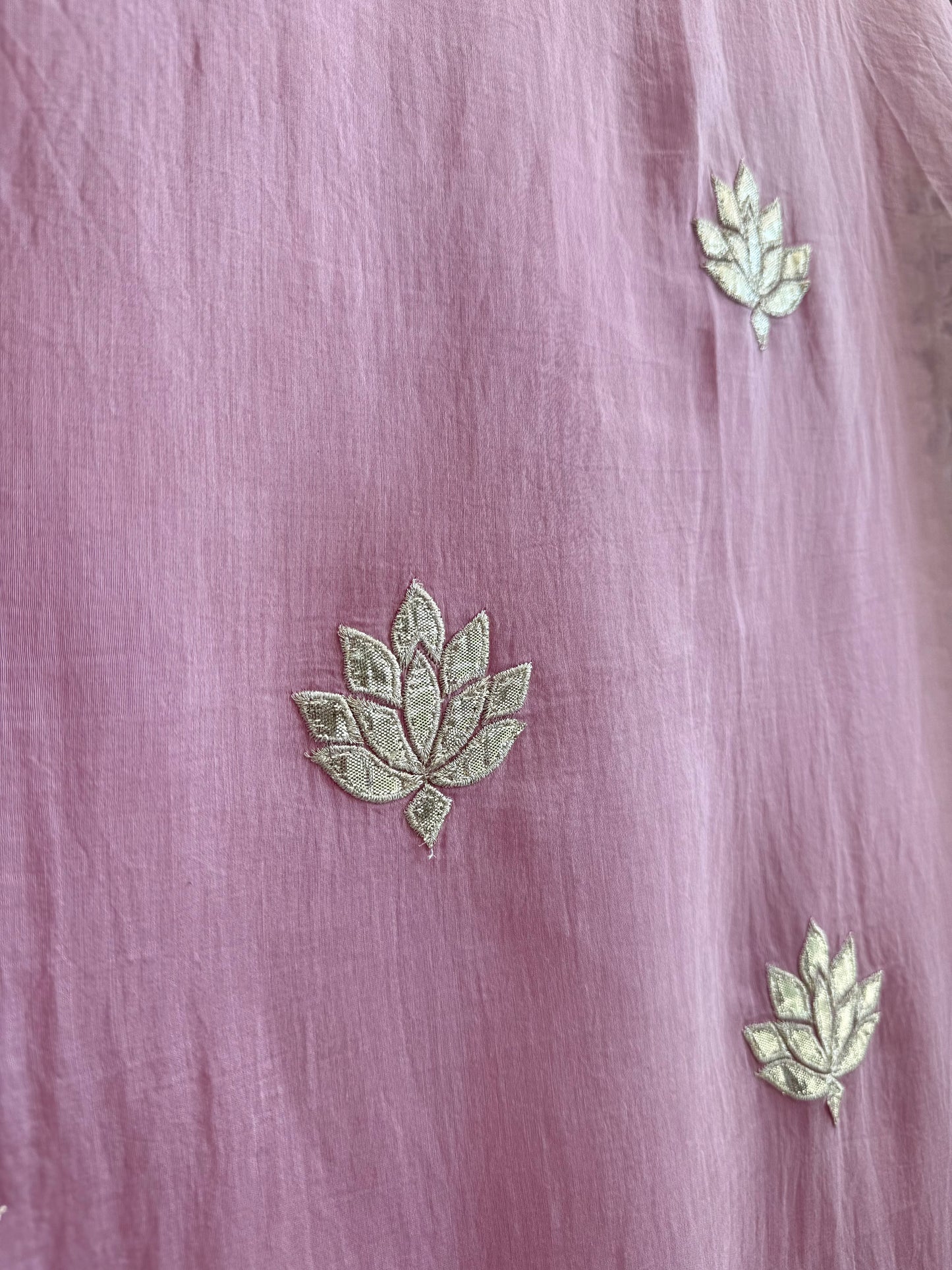 Luxurious Mul chanderi gota appliqué work suit
