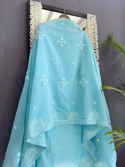 Luxurious Mul chanderi lucknowi handwork suit