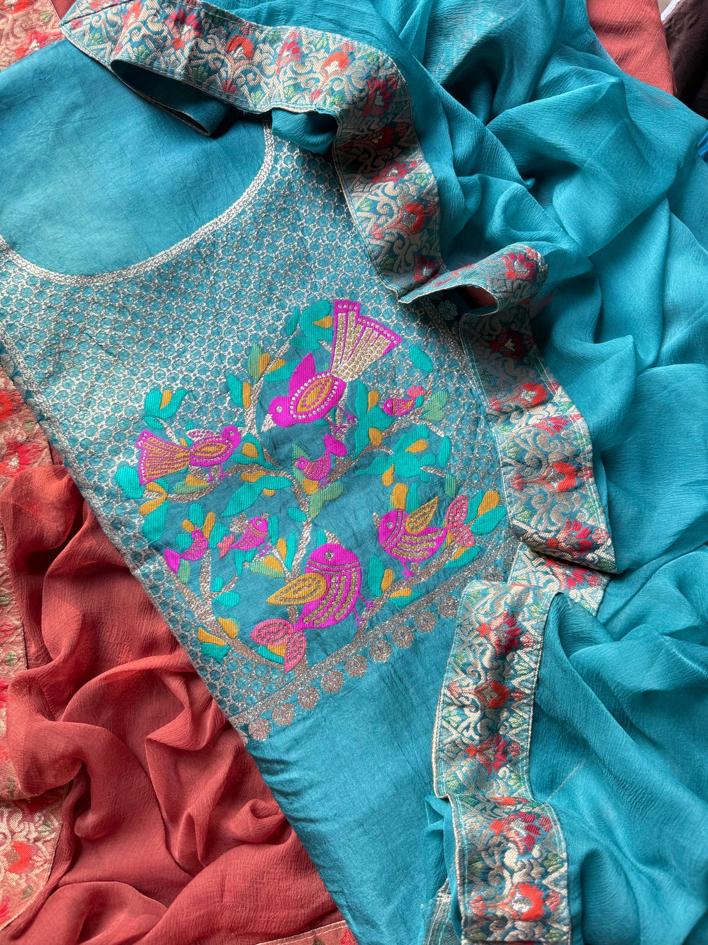 Meenakari Benarsi birds suit