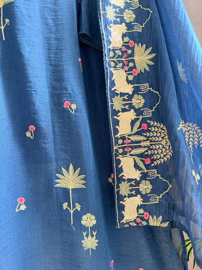 Luxurious Mul chanderi pichwai suit