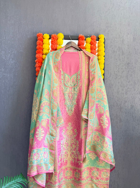 Aari work pakistani suit