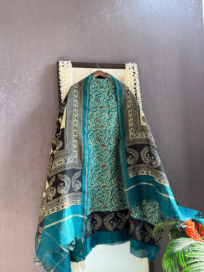 Pure Maheshwari peacock suit