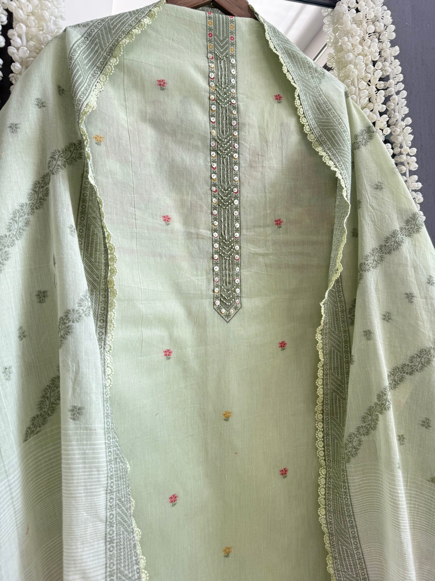 Cotton jamdani deers pinteresty suit