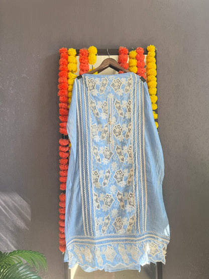 Luxurious Mul chanderi crochet handwork suit
