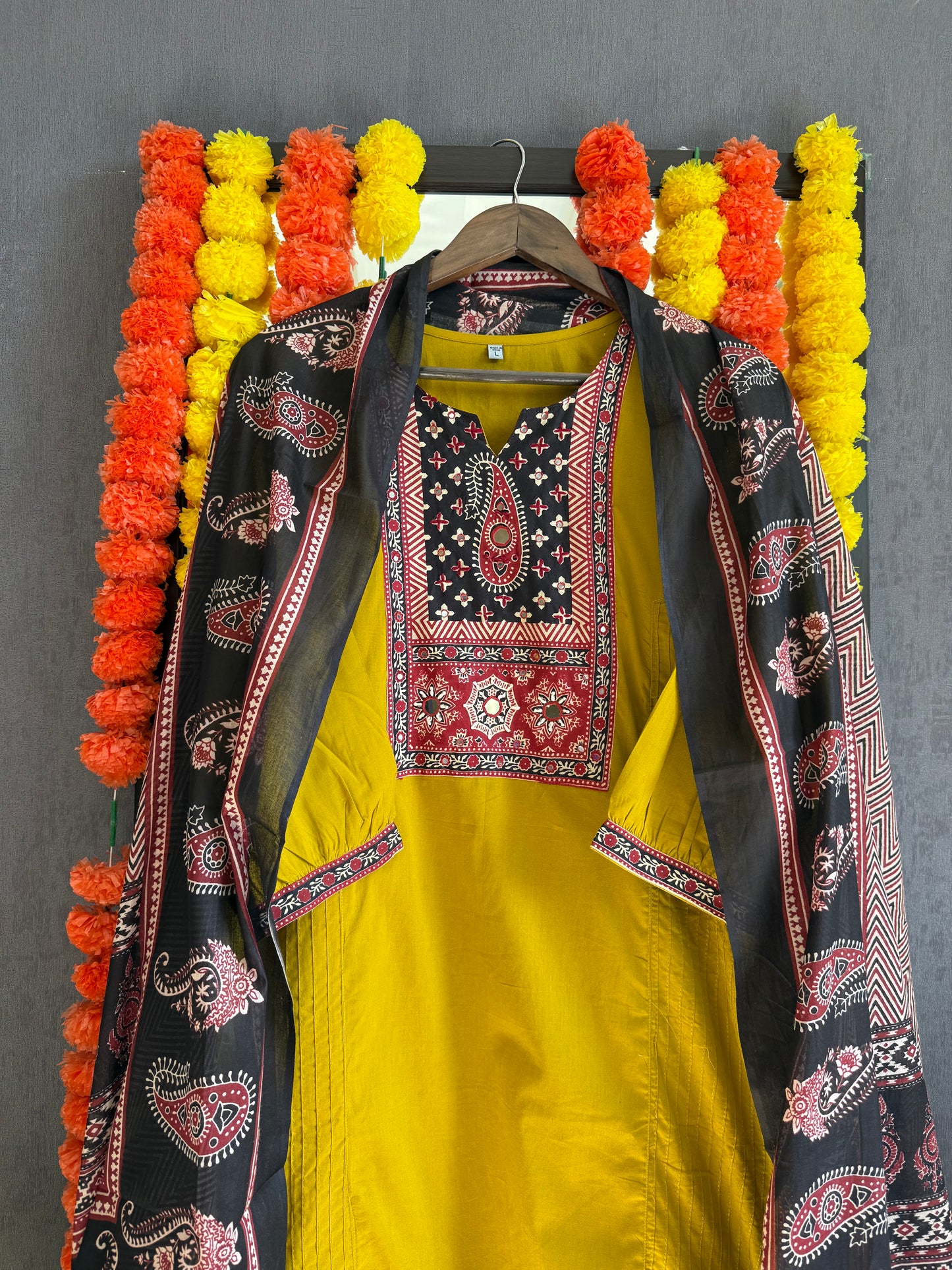 Pure cotton ajrakh print suit set