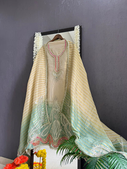 Luxurious Gotapatti ombré suit