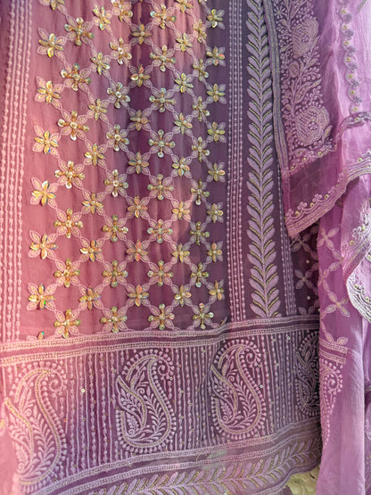 Lucknowi crystal handwork suit