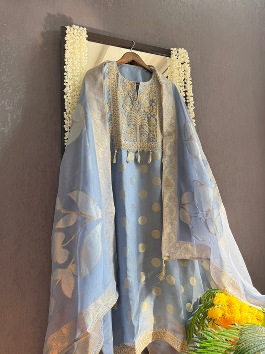 Luxurious Aari work Benarsi suit
