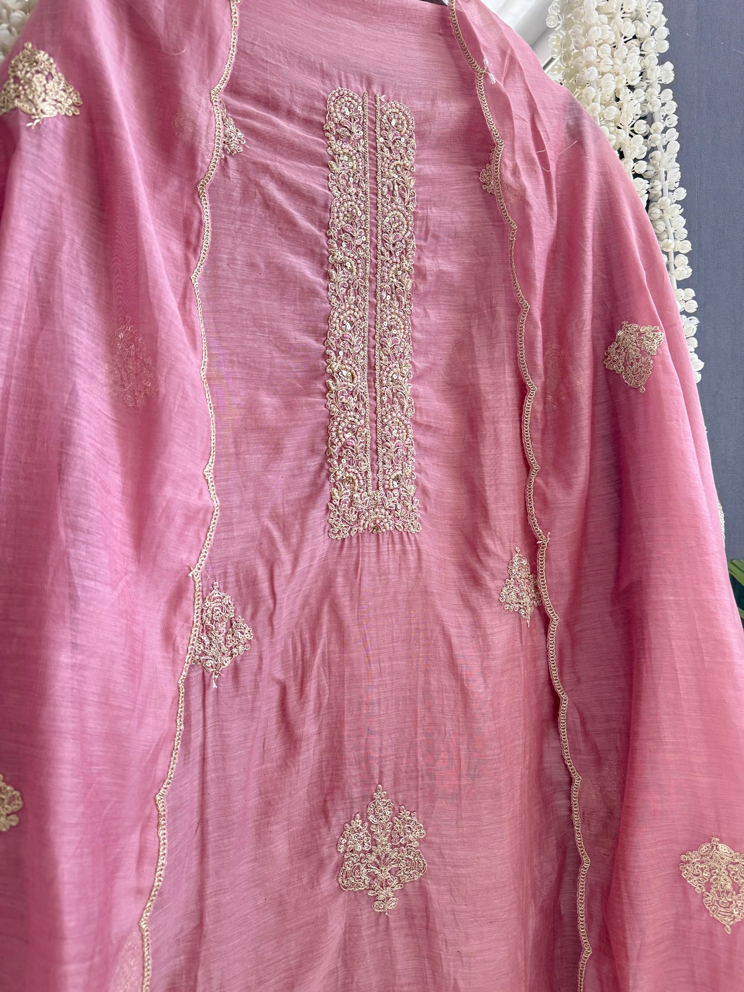Premium chanderi dori work suit