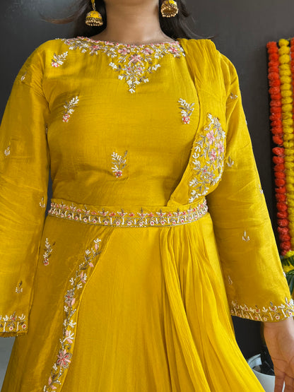 Indo western Drape dress