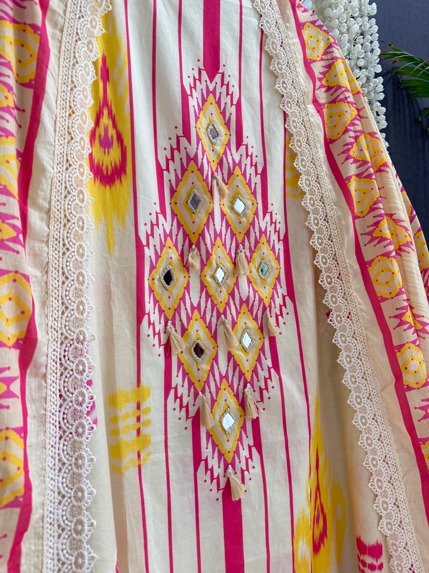 Mulmul cotton ikkat suit