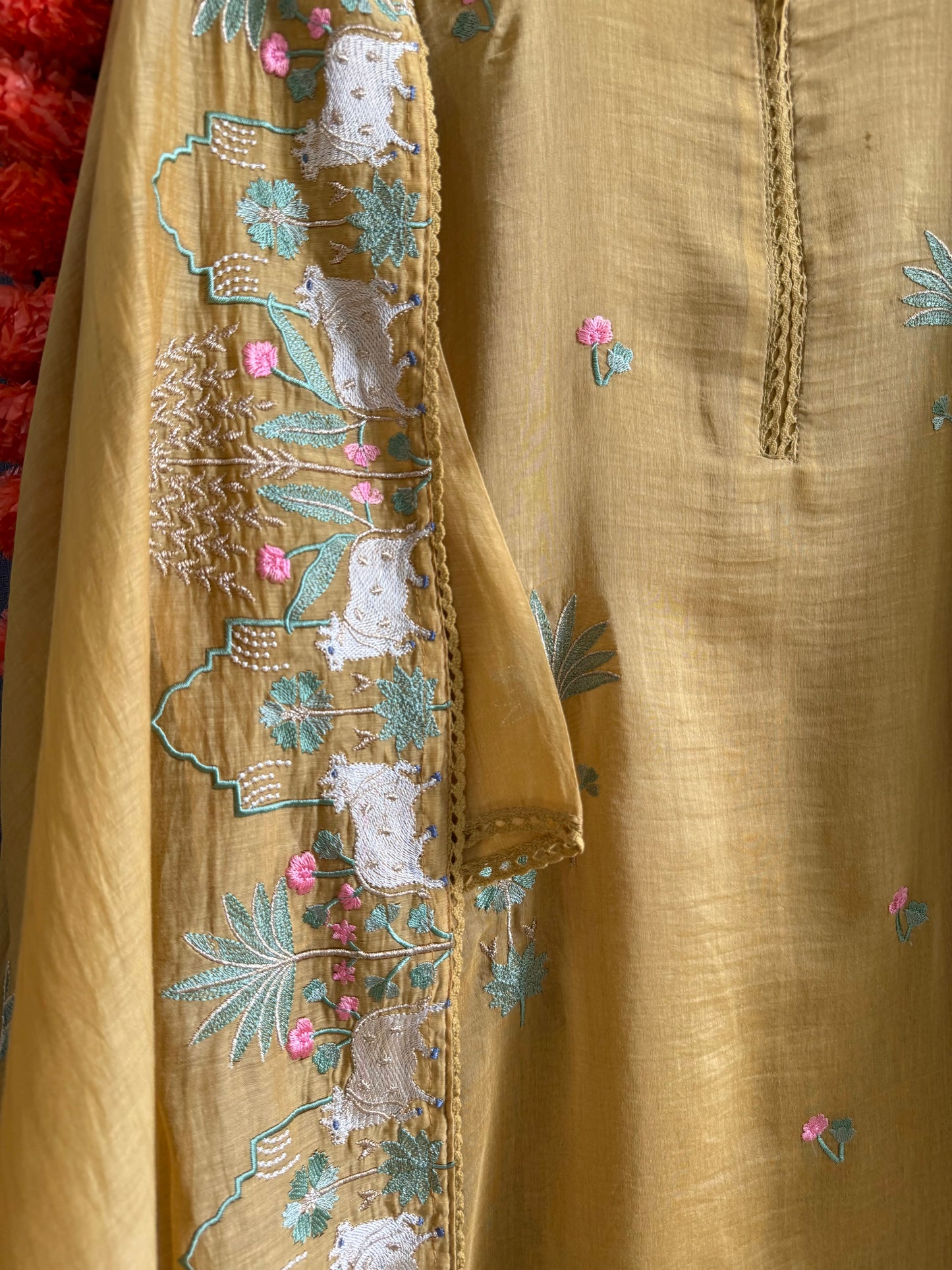 Luxurious Mul chanderi pichwai suit