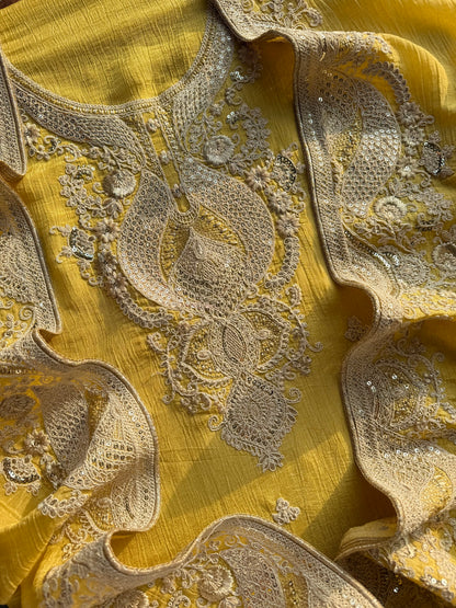 Luxurious soft Crush Tissue silk suit