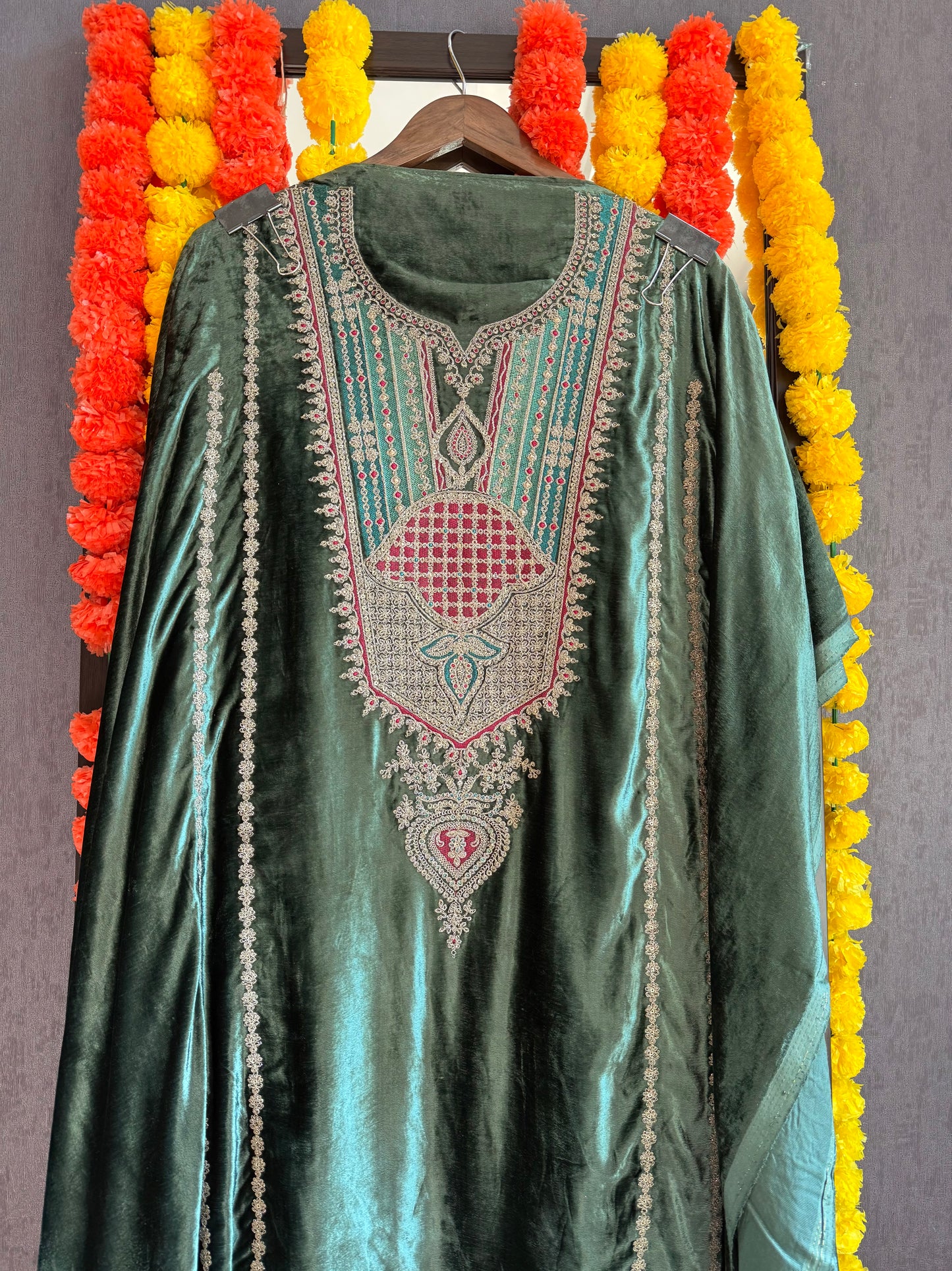 Velvet Marori Aari work suit