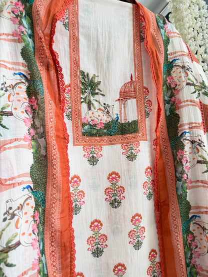 Mulmul cotton divine pichwai suit