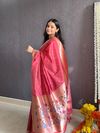 Tussar paithani saree
