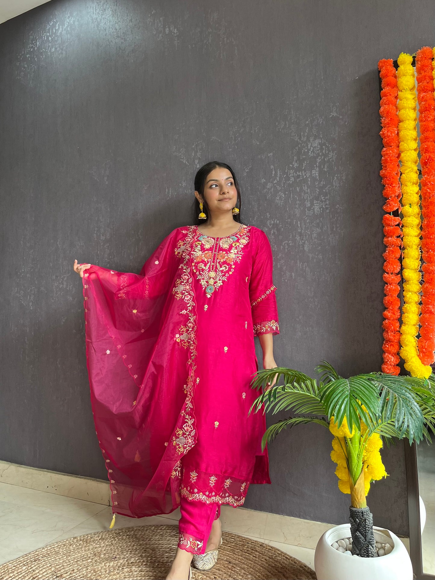 French knot silk Handwork suit set