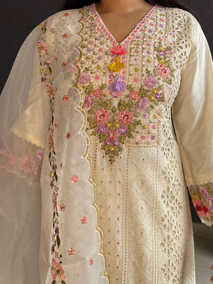 Pakistani schiffili designer suit