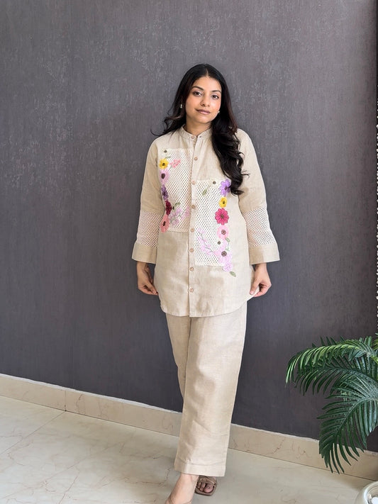 Linen floral Coord set